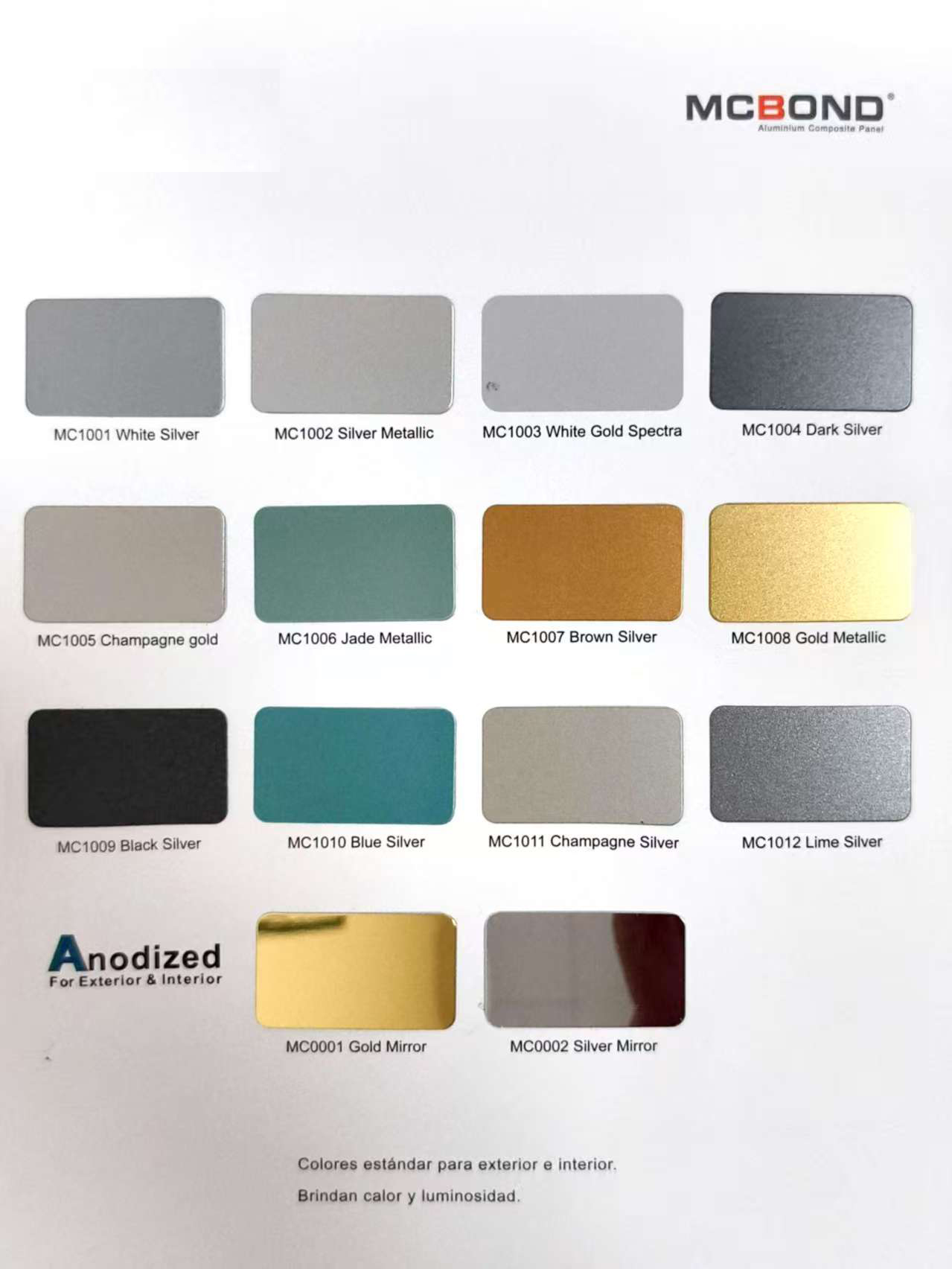 ACP Color Chart for Aluminum Composite Panels